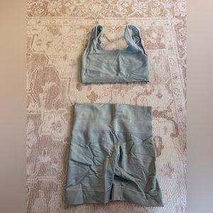 SET Active Gray Sports Bra and Shorts Set